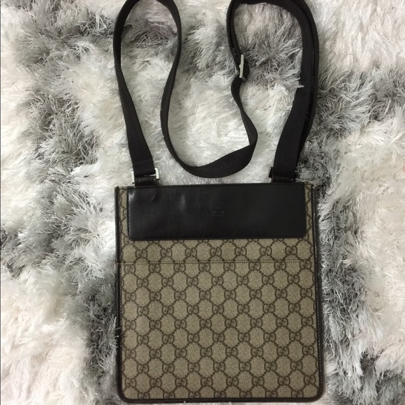 Gucci Handbags - GUCCI GG Monogram Leather Messenger Bag